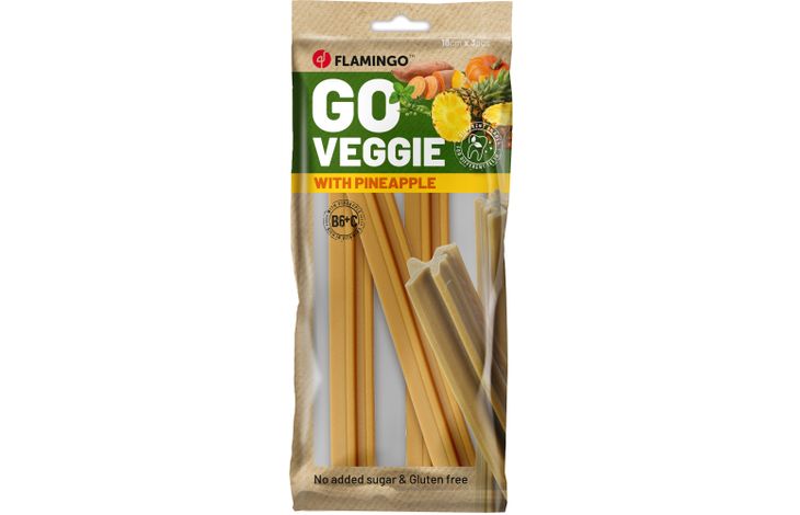 Flamingo Snack Veggie Staaf met ananas Geel