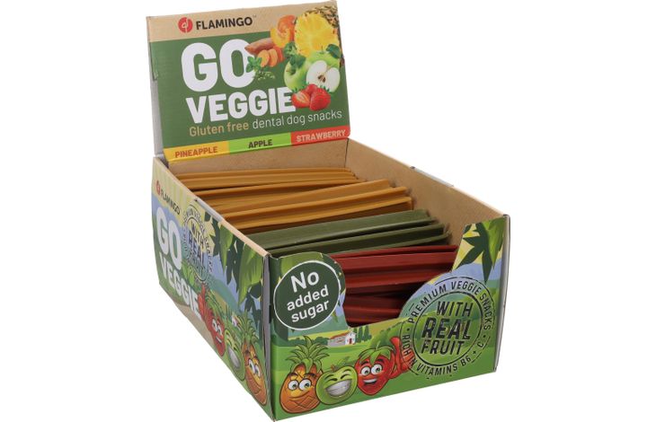 Flamingo Snack Veggie Staaf met aardbei & met ananas & met appel Meerkleurig
