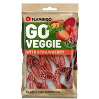 Flamingo Snack Veggie Tandenborstel met aardbei Rood