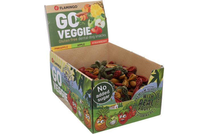 Flamingo Snack Veggie Tandenborstel met aardbei & met ananas & met appel Meerkleurig