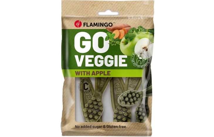 Flamingo Snack Veggie Tandenborstel met appel Groen