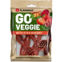 Flamingo Snack Veggie Tandenborstel met aardbei Rood