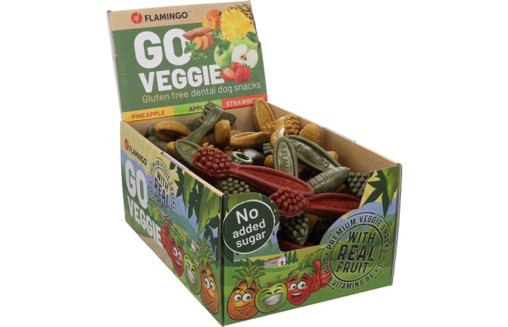 Flamingo Snack Veggie Tandenborstel met aardbei & met ananas & met appel Meerkleurig