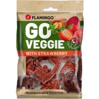 Flamingo Snack Veggie Dino met aardbei Rood