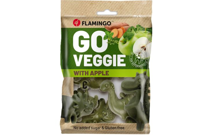 Flamingo Snack Veggie Dino met appel Groen