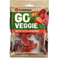 Flamingo Snack Veggie Dino met aardbei Rood