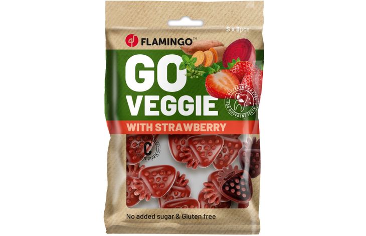 Flamingo Snacks Veggie Strawberry with strawberry Red