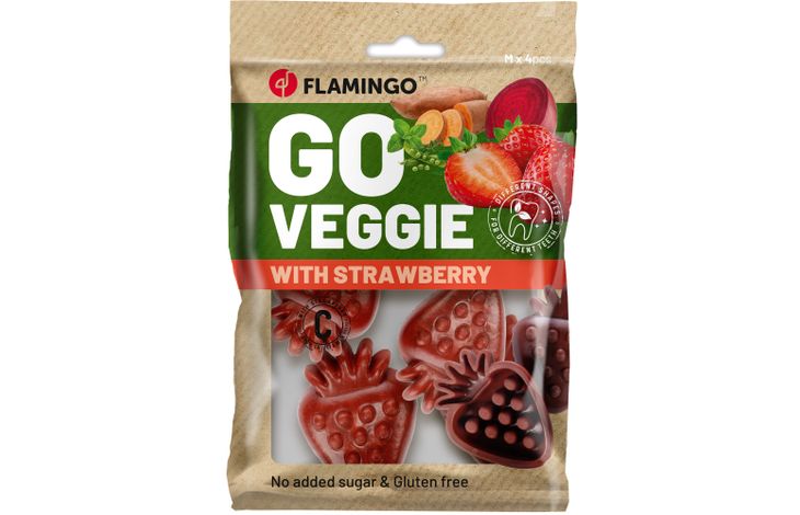 Flamingo Snacks Veggie Strawberry with strawberry Red
