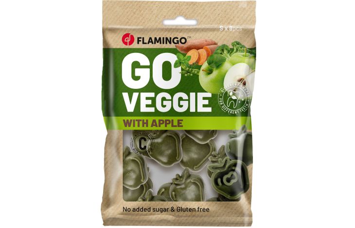 Flamingo Snacks Veggie Apple with apple Green