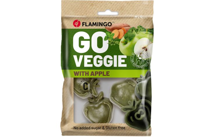 Flamingo Snacks Veggie Apple with apple Green