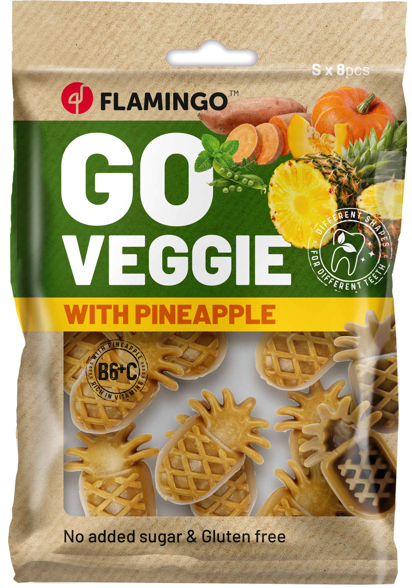 Flamingo Snacks Veggie Pineapple with pine apple Yellow