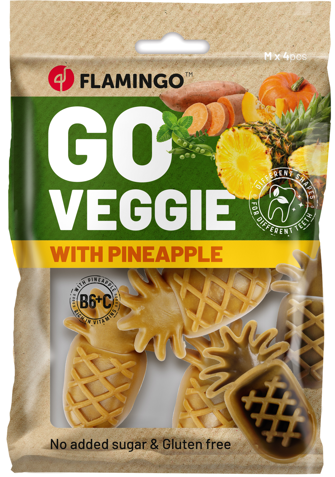 Flamingo Snacks Veggie Pineapple with pine apple Yellow