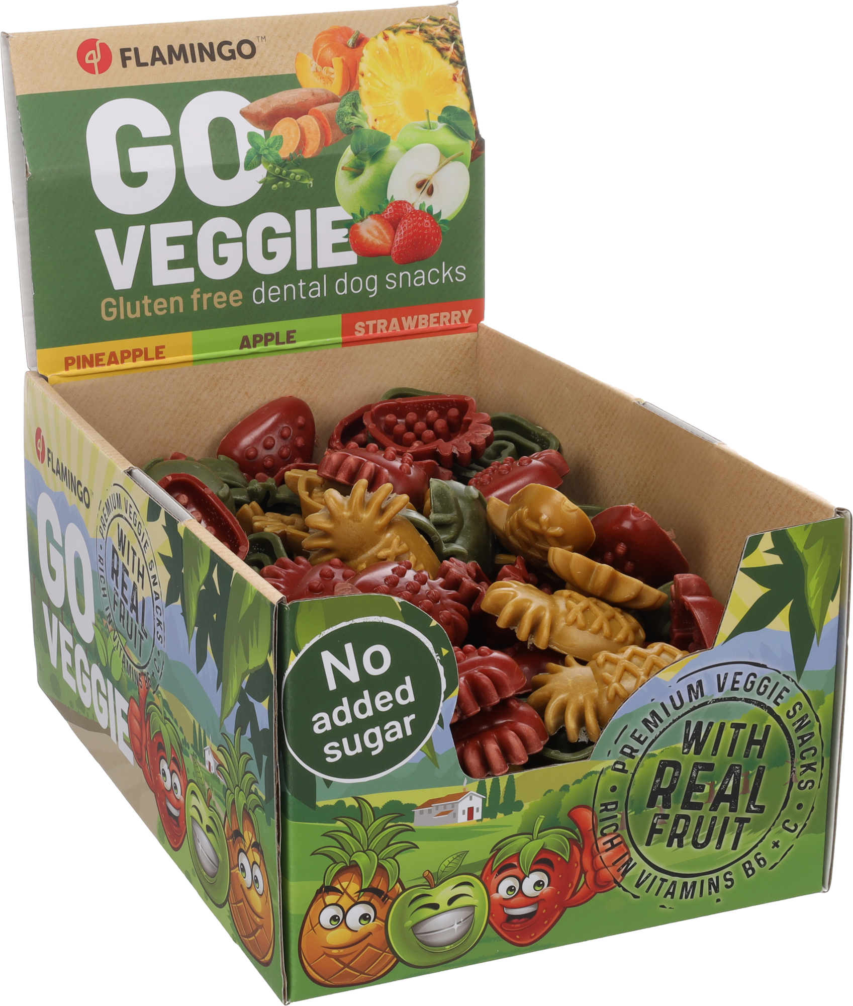 Flamingo Snacks Veggie Fruit mix with strawberry & with pine apple & with apple Mix