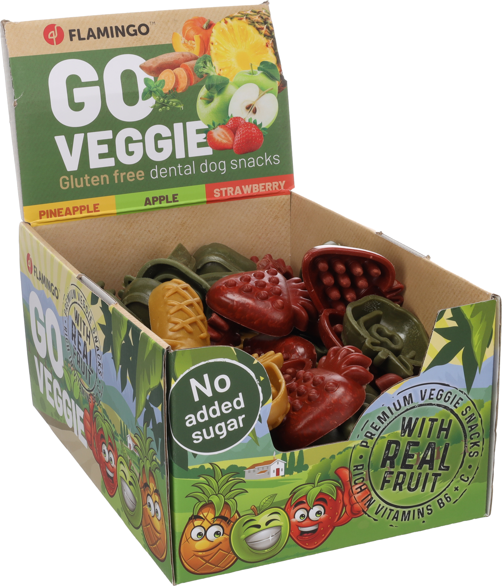 Flamingo Snacks Veggie Fruit mix with strawberry & with pine apple & with apple Mix