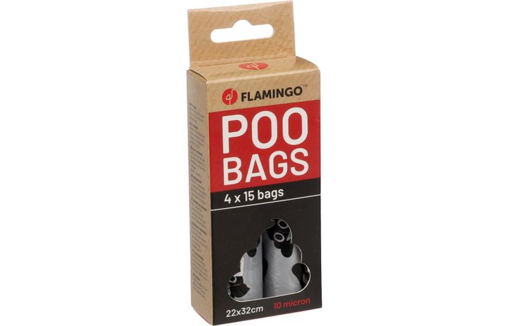Flamingo Poepzak Basic Lacha Zilver & Zwart