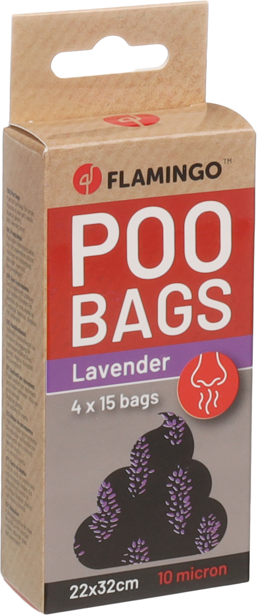 Flamingo Poop bag Basic with lavender scent Scenta Purple & Black