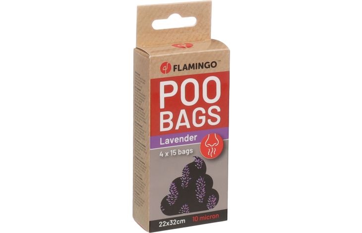 Flamingo Poepzak Basic met lavendelgeur Scenta Paars & Zwart