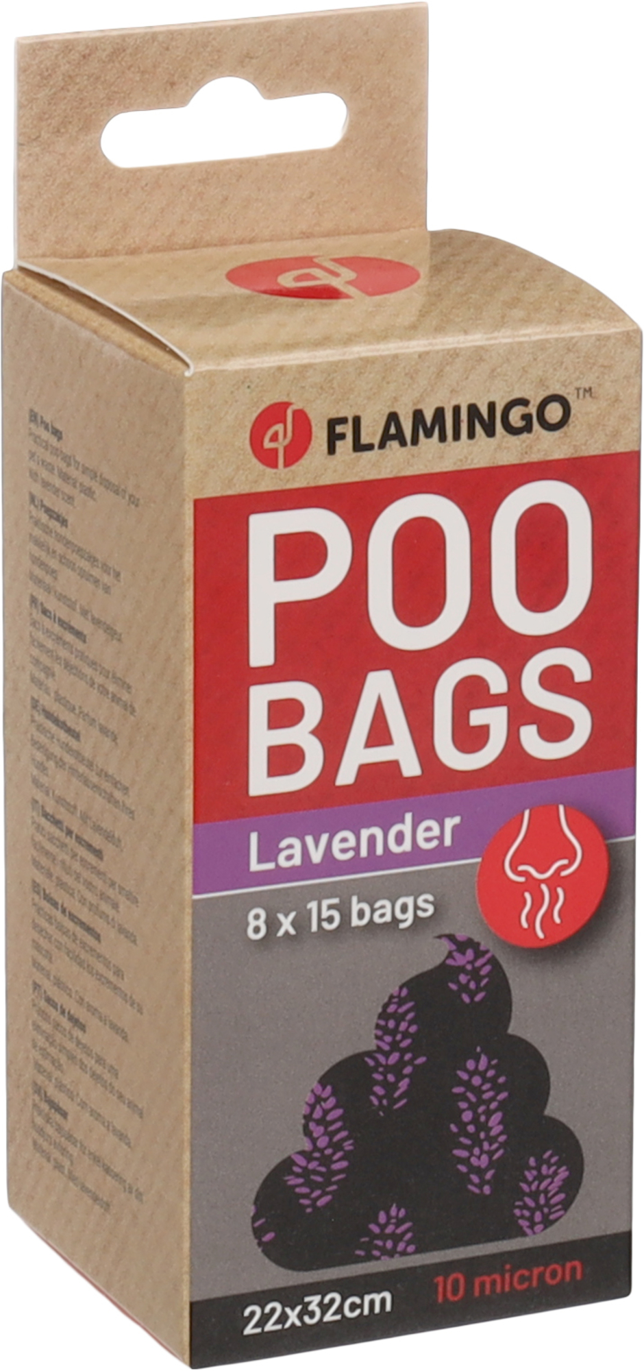 Flamingo Poop bag Basic with lavender scent Scenta Purple & Black