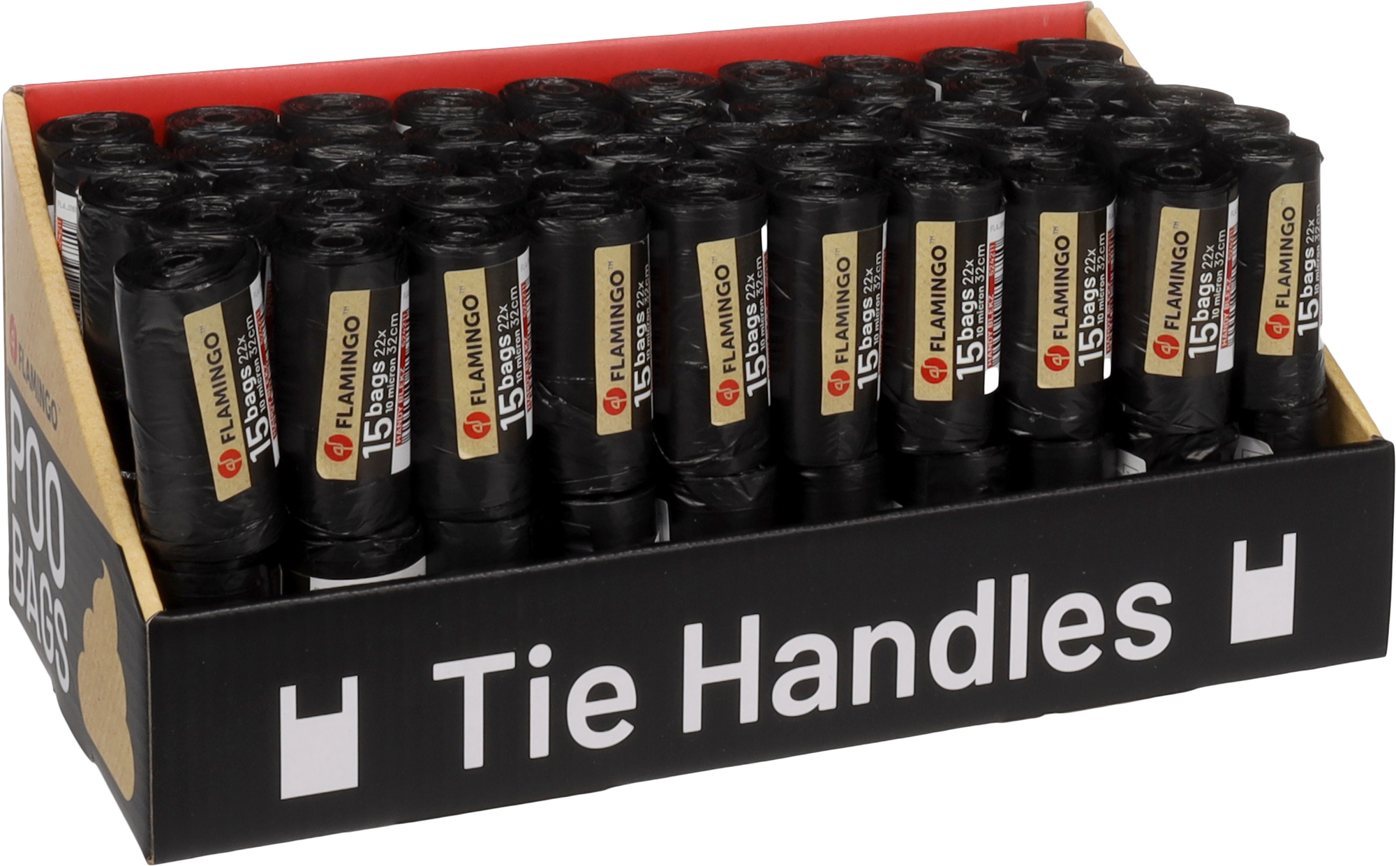 Flamingo Sacchetti per deiezioni con maniglia Blekz Nero