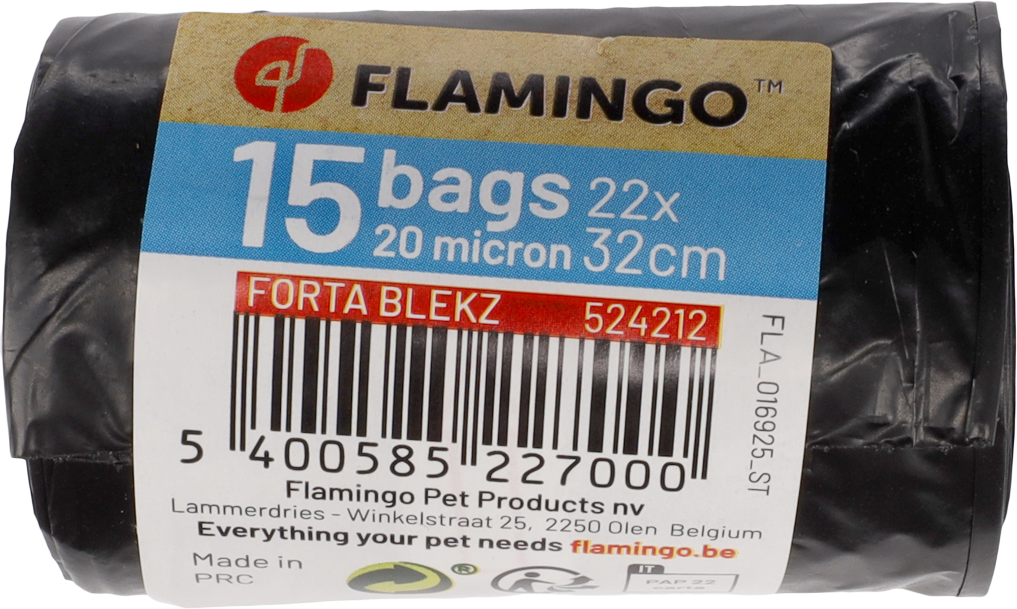 Flamingo Poop bag Extra strong Blekz Black