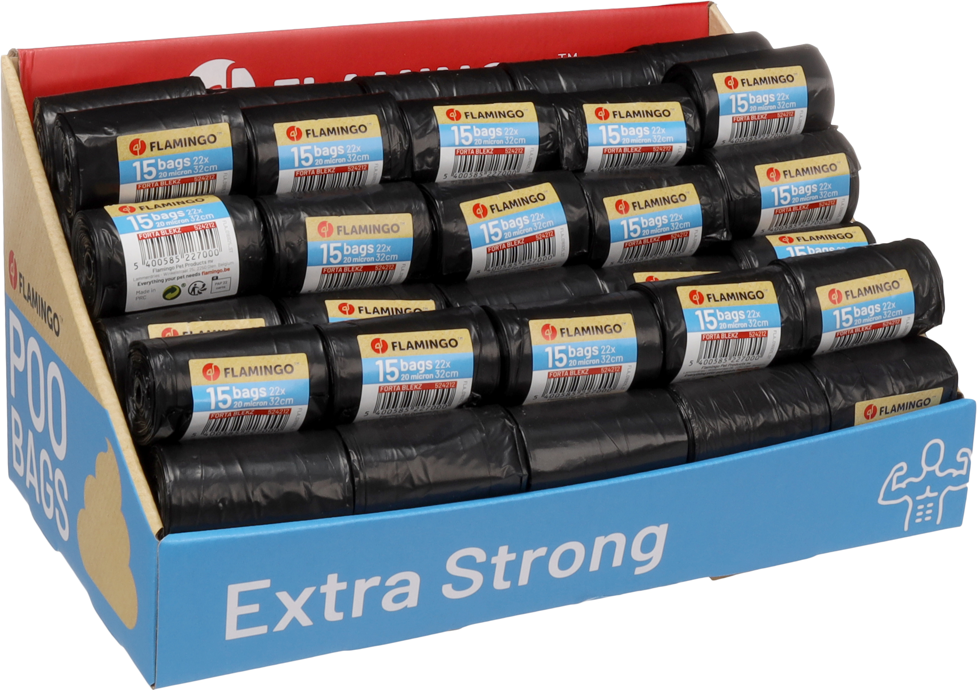 Flamingo Poop bag Extra strong Blekz Black