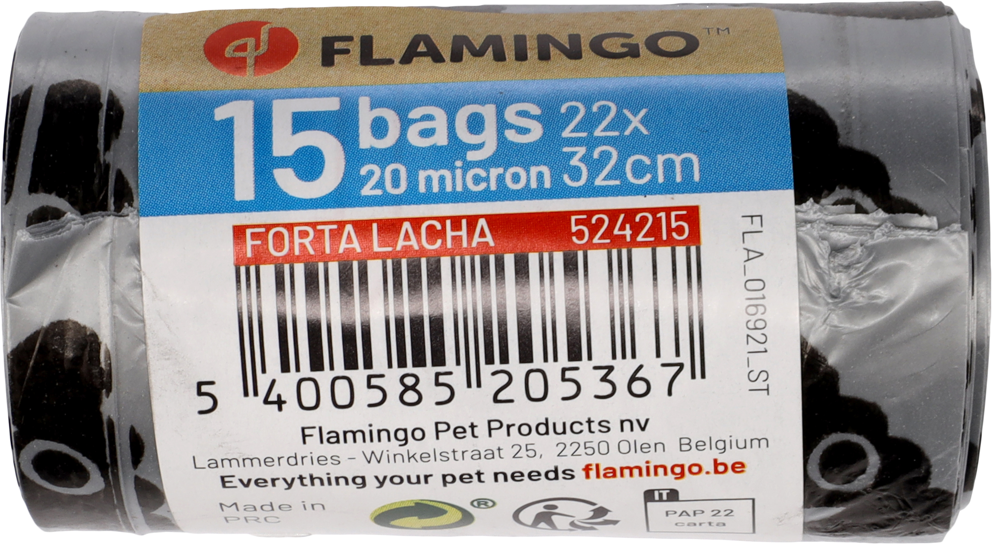 Flamingo Sac à déjections Extra fort Lacha Argent & Noir