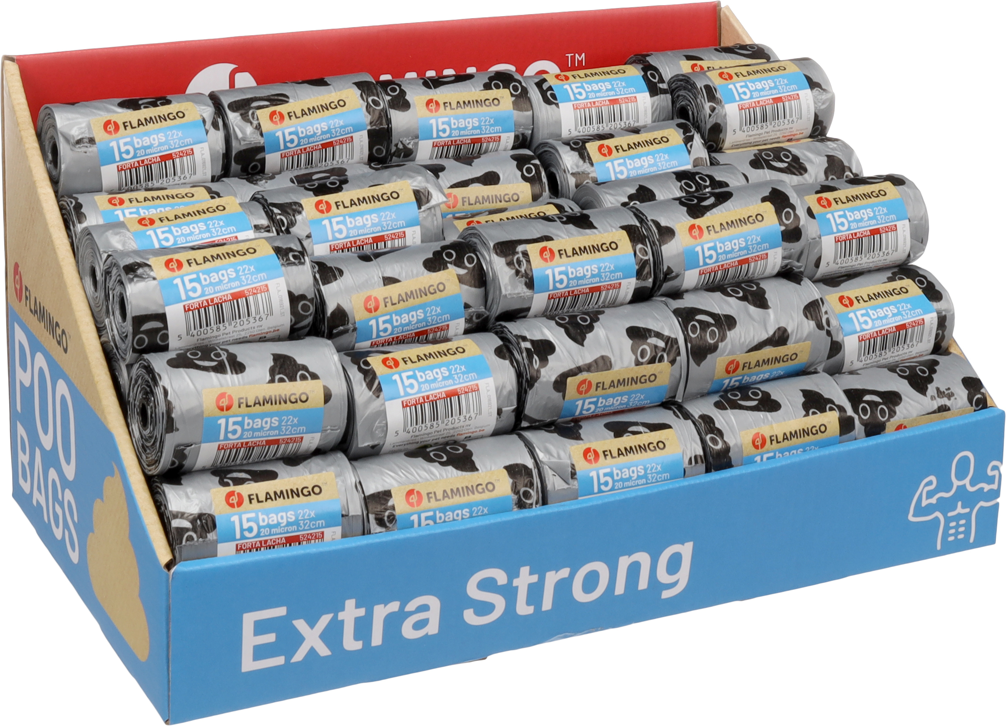 Flamingo Sac à déjections Extra fort Lacha Argent & Noir