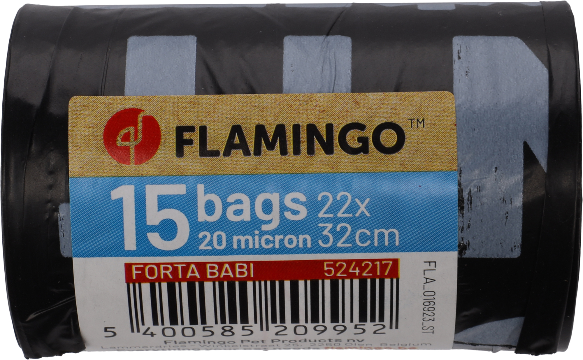 Flamingo Poop bag Extra strong Babi Black