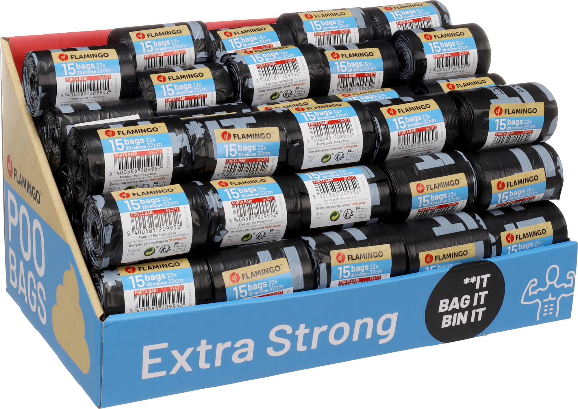 Flamingo Poop bag Extra strong Babi Black