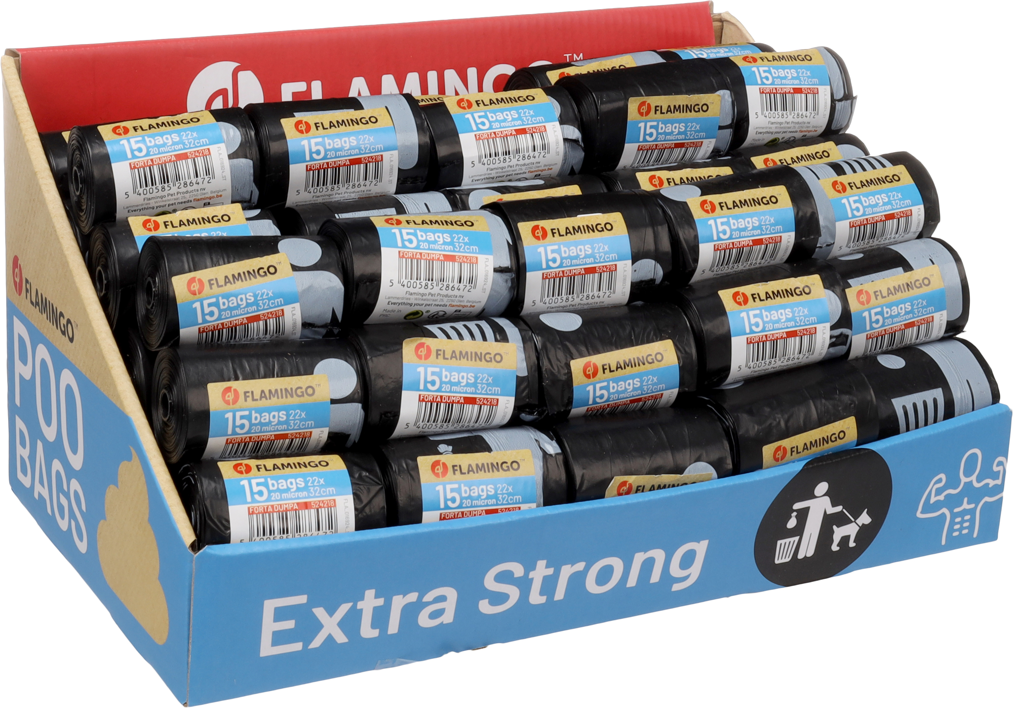 Flamingo Poop bag Extra strong Dumpa Black