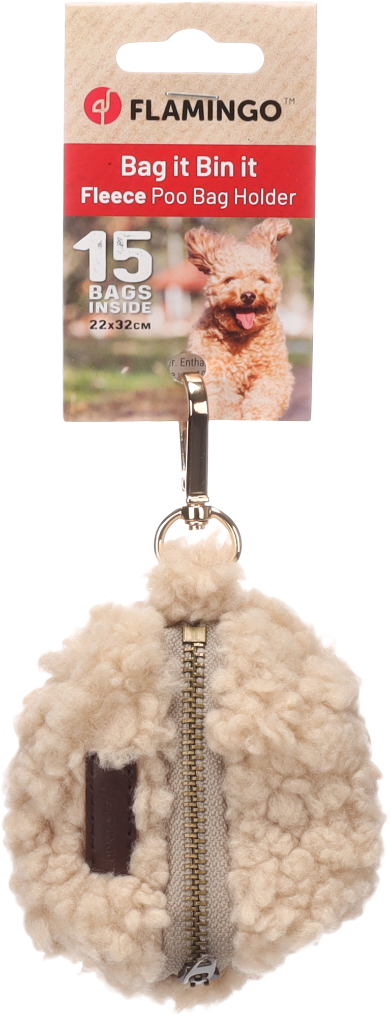 Flamingo Poop bag dispenser Pookie Beige