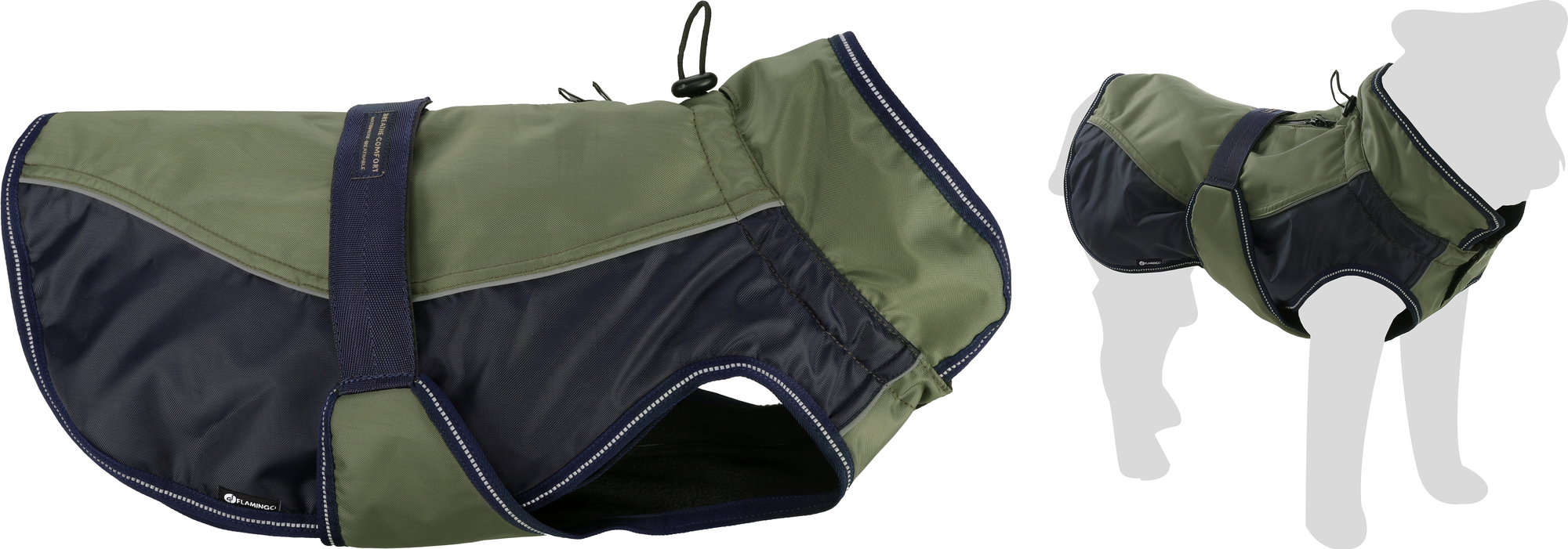 Flamingo Winterjas Eisberg Kaki & Donkerblauw