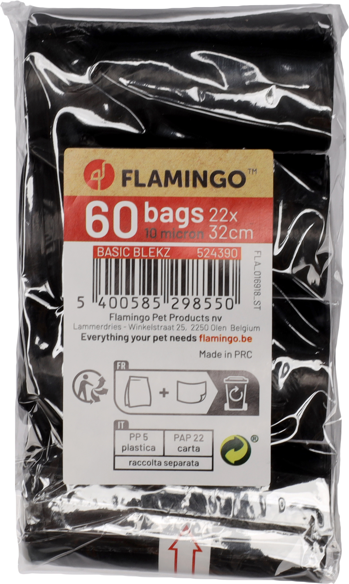 Flamingo Poop bag Basic Blekz Black