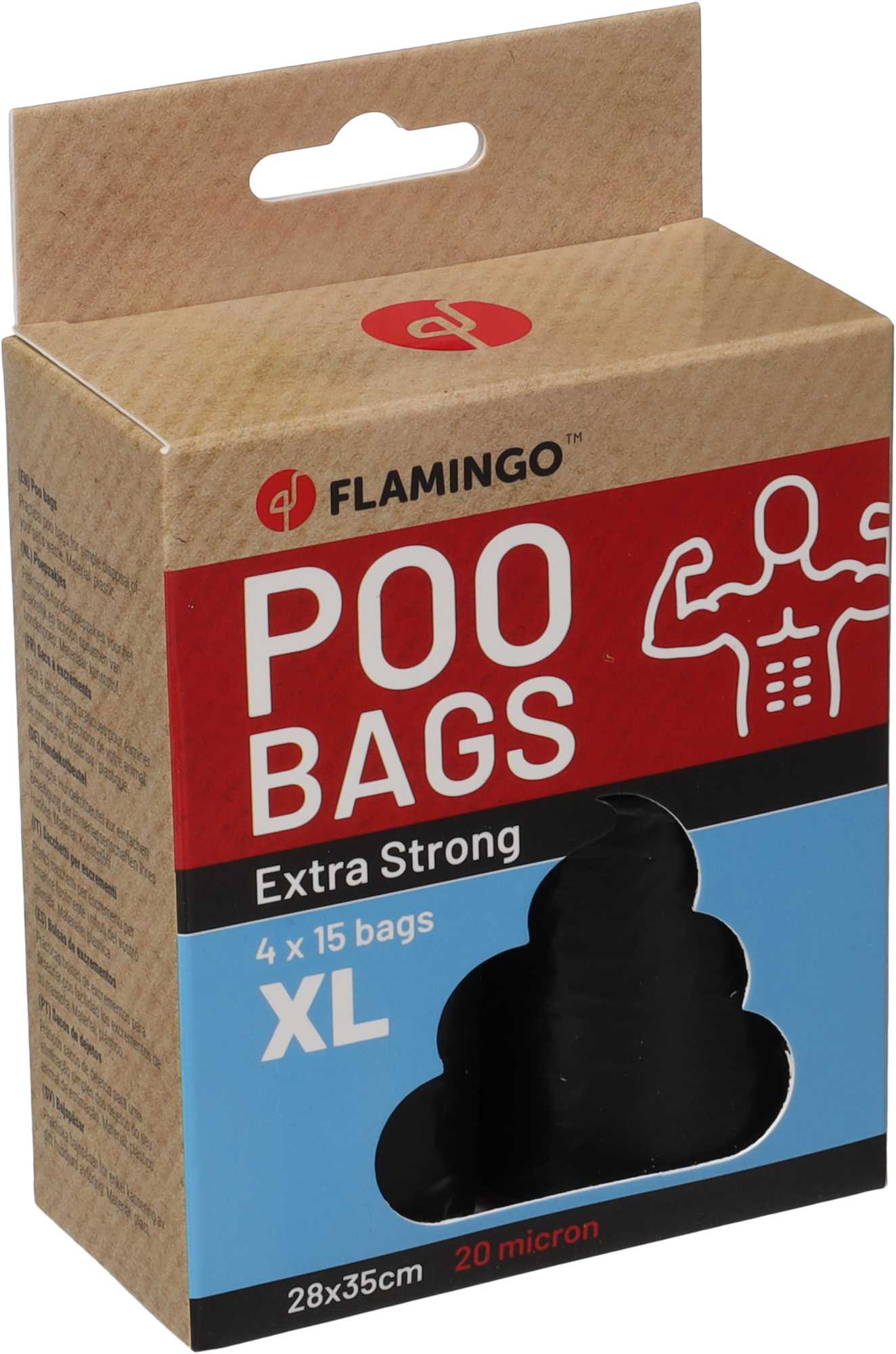 Flamingo Poop bag Extra strong Blekz XL Black