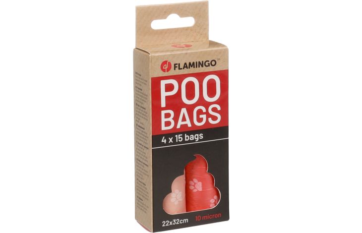 Flamingo Poepzak Basic Paws Meerkleurig
