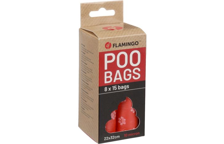 Flamingo Poepzak Basic Paws Meerkleurig
