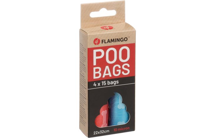 Flamingo Poepzak Basic Bones Meerkleurig