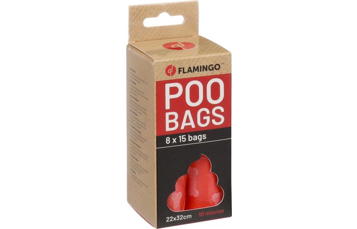 Flamingo Poepzak Basic Bones Meerkleurig