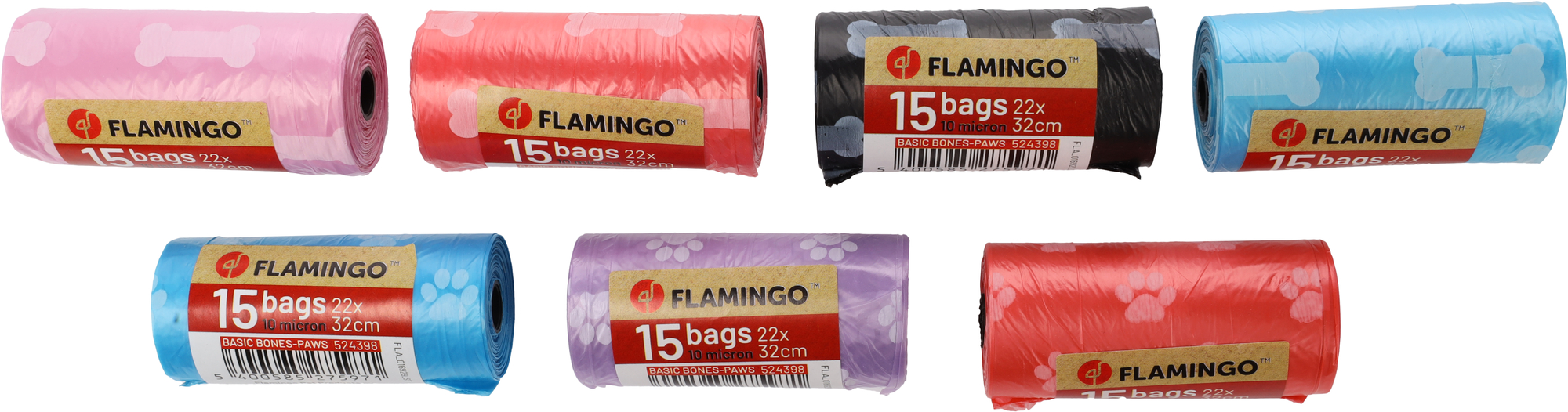 Flamingo Kotbeutel Basic Bones-Paws Mischung