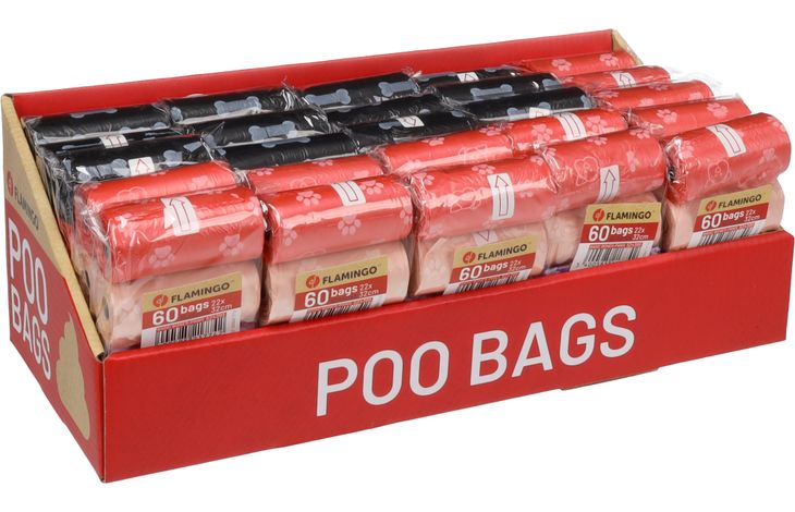 Flamingo Poepzak Basic Bones-Paws Meerkleurig