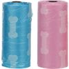 Poepzak Basic Bones-Paws Meerkleurig Rol Blauw, Roze Botjes