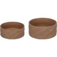 Flamingo Feeding and drinking bowl Hasel Round Dark brown
