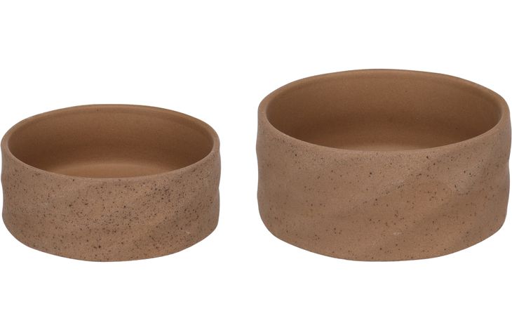 Flamingo Feeding and drinking bowl Hasel Round Dark brown