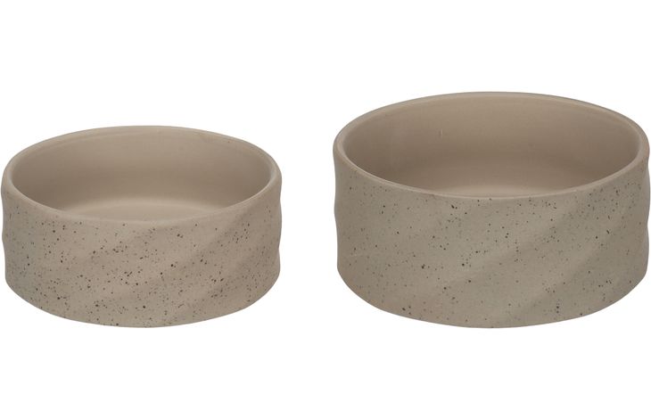 Flamingo Feeding and drinking bowl Hasel Round Grey