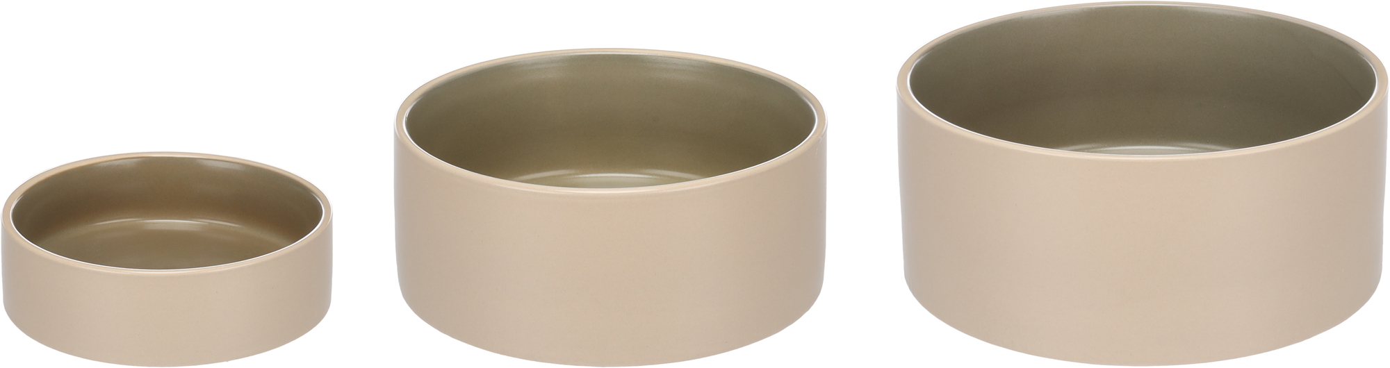 Flamingo Feeding and drinking bowl Anca Round Beige & Green
