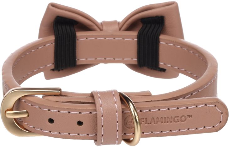 Flamingo Halsband met strik Nela Roze