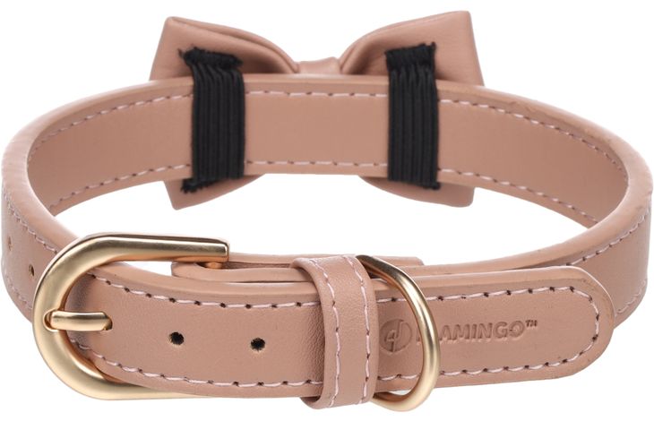 Flamingo Halsband met strik Nela Roze