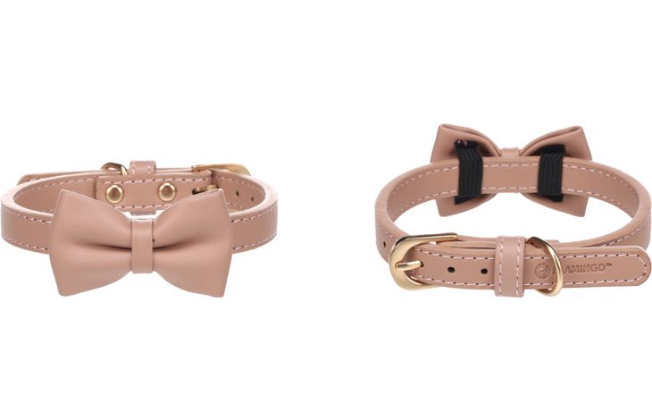 Flamingo Halsband met strik Nela Roze
