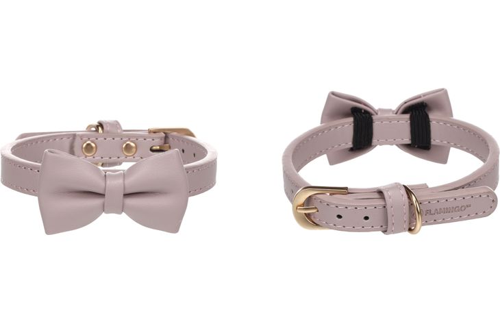 Flamingo Halsband met strik Nela Violet