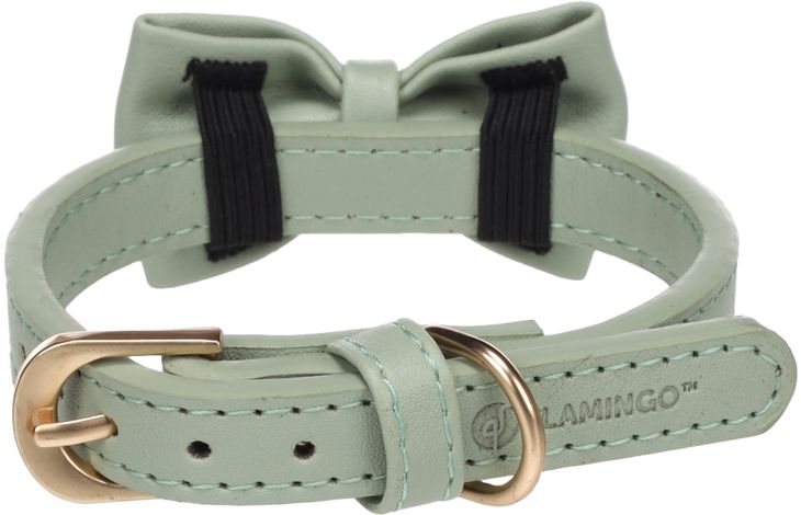 Flamingo Halsband met strik Nela Muntgroen